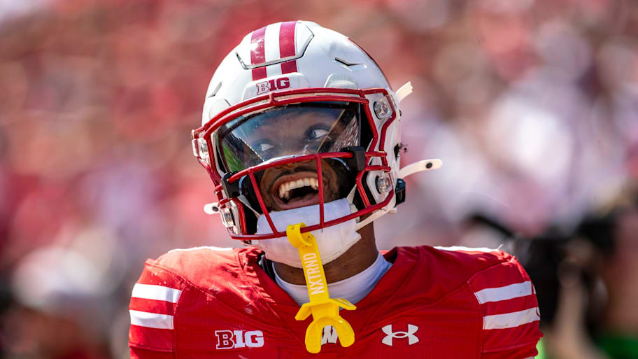 Wisconsin wide receiver Will Pauling reacts during the Badgers’ loss to the Alabama Crimson Tide.