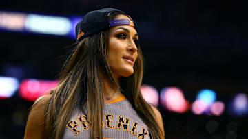 Mar 11, 2015; Phoenix, AZ, USA; WWE wrestler Nikki Bella in attendance of the game between the Minnesota Timberwolves against the Phoenix Suns at US Airways Center. Mandatory Credit: Mark J. Rebilas-Imagn Images