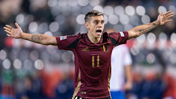 Leandro Trossard was forced off during Belgium's shock defeat to Israel