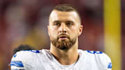 October 8, 2023; Santa Clara, California, USA; Dallas Cowboys tight end Jake Ferguson (87) after the game against the San Francisco 49ers at Levi's Stadium. Mandatory Credit: Kyle Terada-USA TODAY Sports
