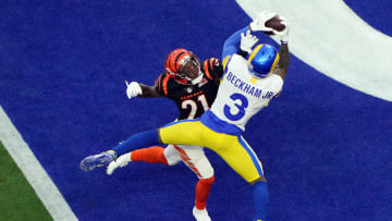 Odell Beckham Jr. makes a TD catch in the Super Bowl