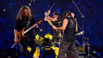 Metallica perform For Whom The Bell Tolls during the second night of the M72 World Tour at State Farm Stadium in Glendale, on Sept. 9, 2023. Alex Gould/Special for The Republic