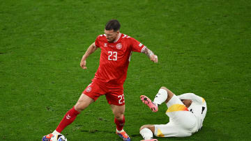 Germany v Denmark: Round of 16 - UEFA EURO 2024 - Højbjerg in action during Denmark's Euros round of 16 defeat at the hands of the hosts, Germany