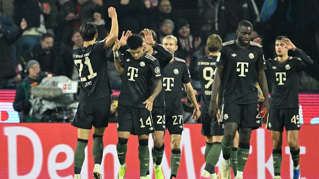 Bayern Munich players celebrating against FC Koln on Wednesday. Bayern Munich players celebrating against FC Koln on Wednesday.