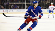 Apr 7, 2024; New York, New York, USA;  New York Rangers center Matt Rempe (73) at Madison Square Garden. Mandatory Credit: Wendell Cruz-USA TODAY Sports