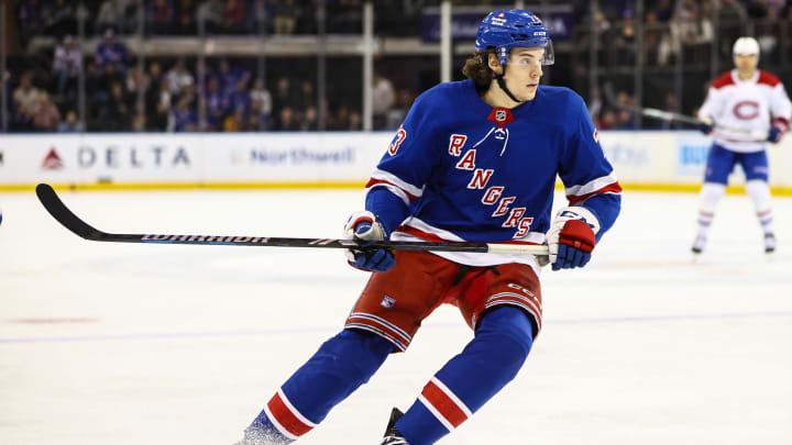 Apr 7, 2024; New York, New York, USA;  New York Rangers center Matt Rempe (73) at Madison Square Garden. Mandatory Credit: Wendell Cruz-USA TODAY Sports