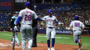 May 3, 2024; St. Petersburg, Florida, USA; New York Mets shortstop Francisco Lindor (12) is