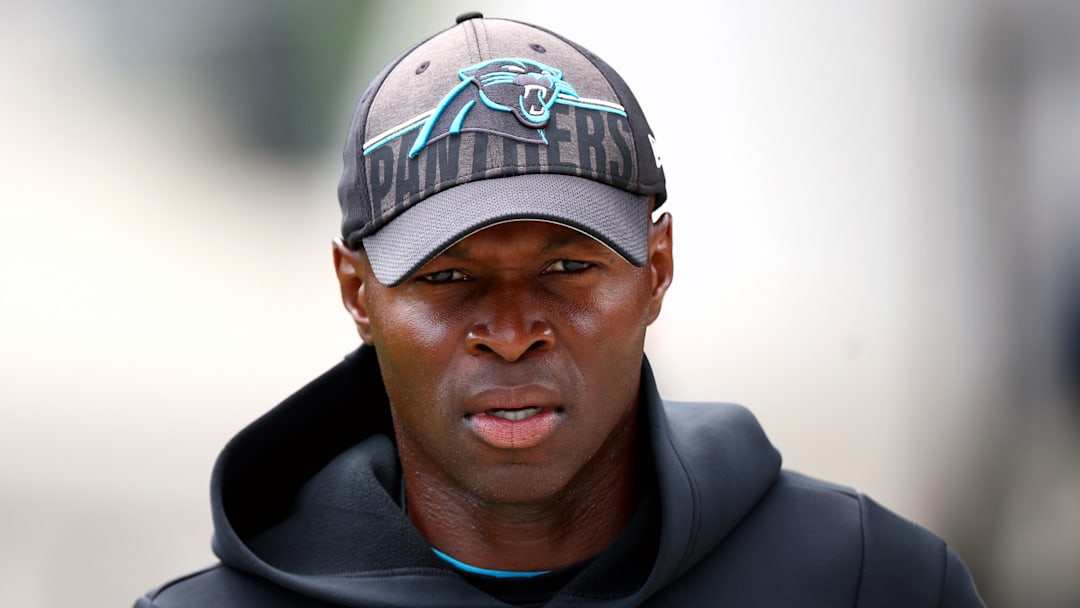 Carolina Panthers defensive coordinator Ejiro Evero