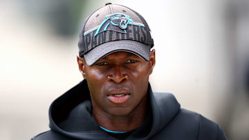 Carolina Panthers defensive coordinator Ejiro Evero