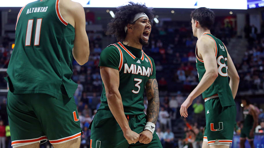 Hurricanes guard Tre Donaldson celebrates during a recent game.