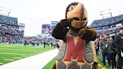 Dec 30, 2023; Nashville, TN, USA; The Maryland Terrapins mascot Testudo dances before the game against the Auburn Tigers at Nissan Stadium. Mandatory Credit: Christopher Hanewinckel-Imagn Images