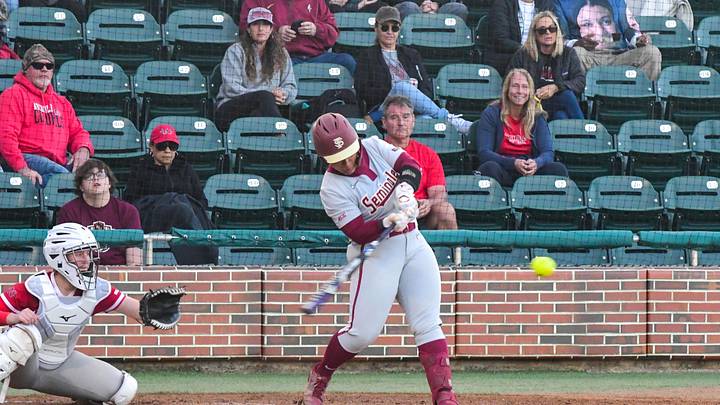 Florida State softball swept Nicholls 5-4, 8-0, in a doubleheader Saturday, Feb. 24, 2024 during the Dugout Club Classic at JoAnne Graf Field.