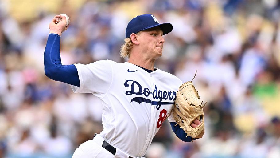 Los Angeles Dodgers pitcher Emmet Sheehan