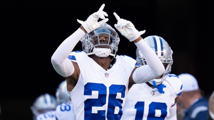 October 8, 2023; Santa Clara, California, USA; Dallas Cowboys cornerback DaRon Bland (26) before the game against the San Francisco 49ers at Levi's Stadium. 