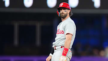 Philadelphia Phillies first baseman Bryce Harper hasn't hit a home run in 29 games