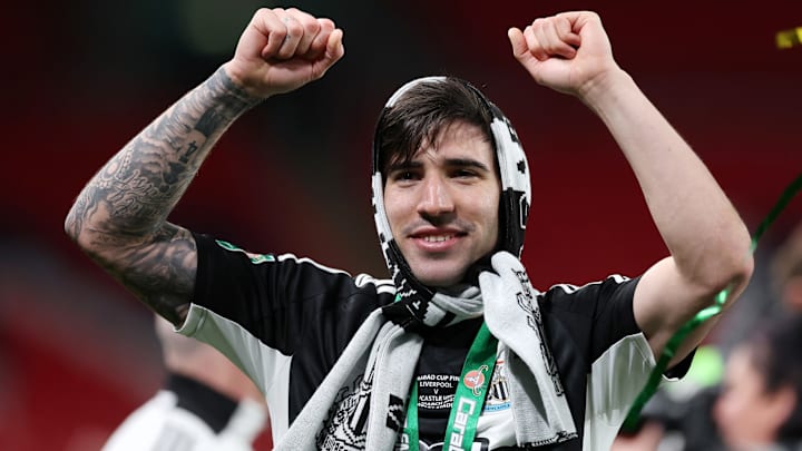 Ex-AC Milan ace Sandro Tonali has picked up silverware with Newcastle United this term