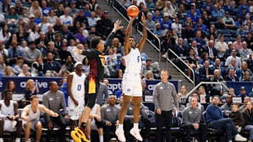 Kanon Catchings pulls up from beyond the arc against Arizona State
