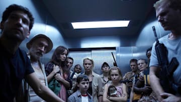 (L-R) Shane Walsh (Jon Bernthal), Dale (Jeffrey DeMunn), Lori Grimes (Sarah Wayne Callies), Rick Grimes (Andrew Lincoln), T-Dog (Robert 'IronE' Singleton), Carl Grimes (Chandler Riggs), Andrea (Laurie Holden), Glenn (Steven Yeun), Sophia (Madison Lintz), Daryl Dixon (Norman Reedus), Carol (Melissa Suzanne McBride), Jacqui (Jeryl Prescott) and Dr. Edwin Jenner (Noah Emmerich) in The Walking Dead season 1