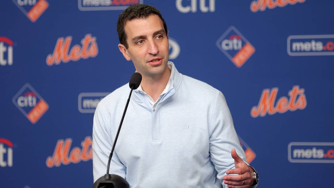 Aug 17, 2026; New York City, New York, USA; New York Mets president of baseball operations David Stearns speaks to the media before a game against the San Diego Padres at Citi Field. Mandatory Credit: Brad Penner-Imagn Images Aug 17, 2026; New York City, New York, USA; New York Mets president of baseball operations David Stearns speaks to the media before a game against the San Diego Padres at Citi Field. Mandatory Credit: Brad Penner-Imagn Images