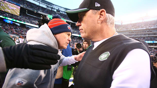 Former New England Patriots coach Bill Belichick and former Jets coach Rex Ryan