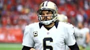 Sep 13, 2015; Glendale, AZ, USA; New Orleans Saints punter Thomas Morstead (6) against the Arizona Cardinals at University of Phoenix Stadium. Mandatory Credit: Mark J. Rebilas-Imagn Images