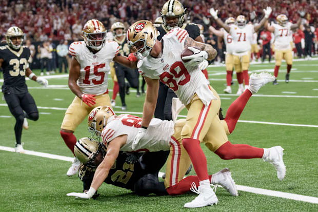 San Francisco 49ers tight end Luke Farrell