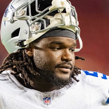 October 8, 2023; Santa Clara, California, USA; Dallas Cowboys defensive tackle Mazi Smith (58) after the game against the San Francisco 49ers at Levi's Stadium. 