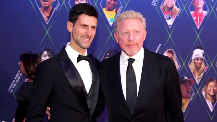 Novak Djokovic and Boris Becker at Laureus World Sports Awards