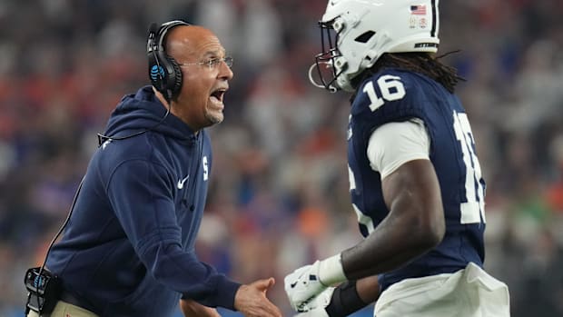 Penn State head coach James Franklin during the Fiesta Bowl against Boise Stat