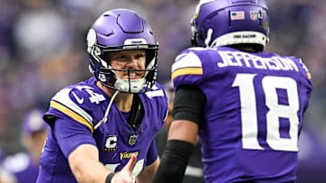 Sam Darnold, Justin Jefferson with the Minnesota Vikings