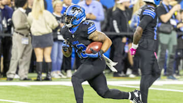 Oct 20, 2025; Detroit, Michigan, USA; Detroit Lions running back Craig Reynolds (13) practices before the game at Ford Field. Mandatory Credit: David Reginek-Imagn Images