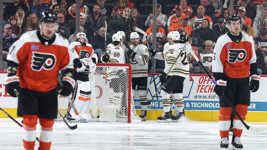 The Flyers fell behind early to the Bruins thanks to four goals in four minutes. Philadelphia was never able to recover.