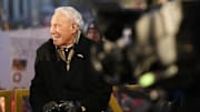 Dec 21, 2024; Columbus, Ohio, USA; Lee Corso talks on the set of ESPN College GameDay prior to the College Football Playoff first round game between the Ohio State Buckeyes and Tennessee Volunteers at Ohio Stadium. 