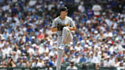 Jun 15, 2025; Chicago, Illinois, USA; Pittsburgh Pirates starting pitcher Mitch Keller (23) delivers a pitch against the Chicago Cubs during the first inning at Wrigley Field. Mandatory Credit: Kamil Krzaczynski-Imagn Images
