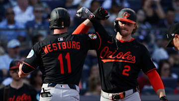 Baltimore Orioles players Jordan Westburg and Gunnar Henderson.