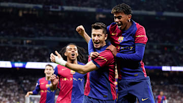 Barca secured a 4-0 thrashing of Real Madrid