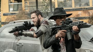Ross Marquand as Aaron, Seth Gilliam as Father Gabriel Stokes - The Walking Dead _ Season 11, Episode 16 - Photo Credit: Jace Downs/AMC