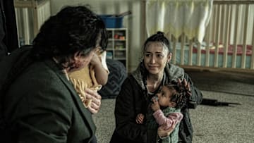 Christian Serratos as Rosita Espinosa, Josh McDermitt as Dr. Eugene Porter - The Walking Dead _ Season 11, Episode 24 - Photo Credit: Jace Downs/AMC