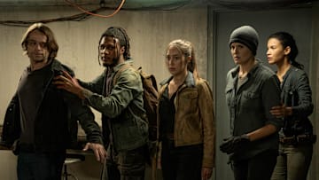 Colby Hollman as Wes, Alycia Debnam-Carey as Alicia Clark, Maggie Grace as Althea, Danay Garcia as Luciana, Nick Stahl as Riley - Fear the Walking Dead _ Season 6, Episode 11 - Photo Credit: Ryan Green/AMC