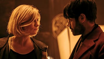 Jodie Whittaker as The Doctor, Sacha Dhawan as The Master.