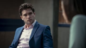 Picture shows: Alex Daniels (KIT HARINGTON) and Roberta Laing (AMANDA DREW)