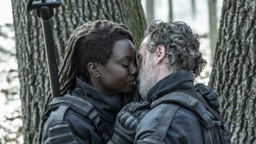Andrew Lincoln as Rick Grimes, Danai Gurira as Michonne - The Walking Dead: The Ones Who Live _ Season 1, Episode 3 - Photo Credit: Gene Page/AMC