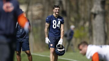 Chicago Bears tight end Colston Loveland. Mandatory Credit: Kamil Krzaczynski-Imagn Images
