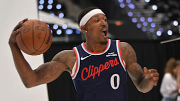 Sep 29, 2025; Inglewood, CA, USA; Los Angeles Clippers guard Bradley Beal (0) photographed during media day at Intuit Dome. Mandatory Credit: Jayne Kamin-Oncea-Imagn Images