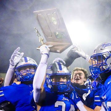 Olentangy Liberty celebrates after defeating Pickerington North in the Division I regional final game at Historic Crew Stadium on Friday, Nov. 22, 2024 in Columbus, Ohio.