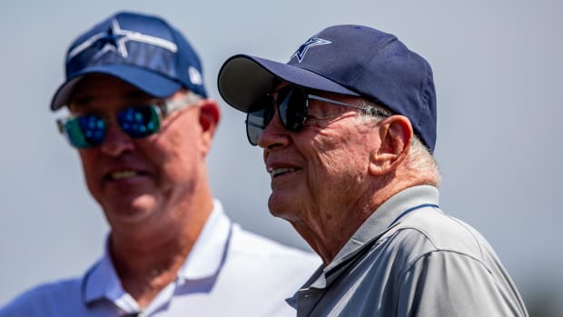 Dallas Cowboys chief operating officer Stephen Jones and owner and general manager Jerry Jones