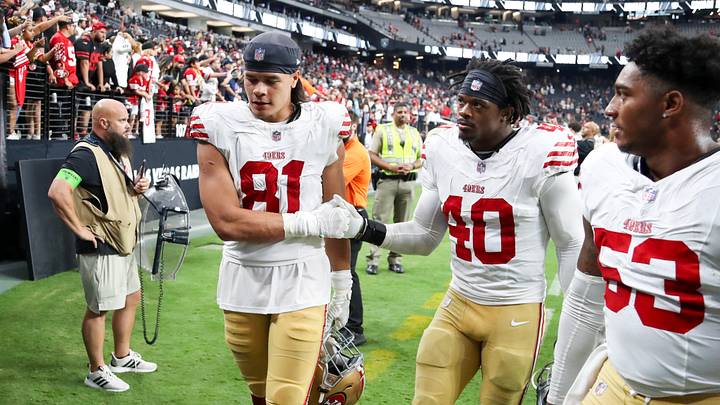 San Francisco 49ers tight end Cameron Latu (81)