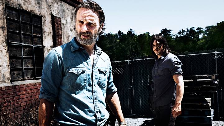 Norman Reedus as Daryl Dixon, Andrew Lincoln as Rick Grimes - The Walking Dead season 8