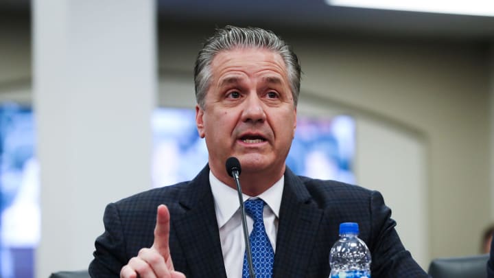 UK Head Basketball Coach John Calipari addressed the Senate Standing Committee on Education as they heard special testimony on Senate Bill 6, the Name Image Likeness Bill, sponsored by Senator Max Wise (R-Campbellsville) at the Capitol Annex in Frankfort, Ky. on Feb. 9, 2022.