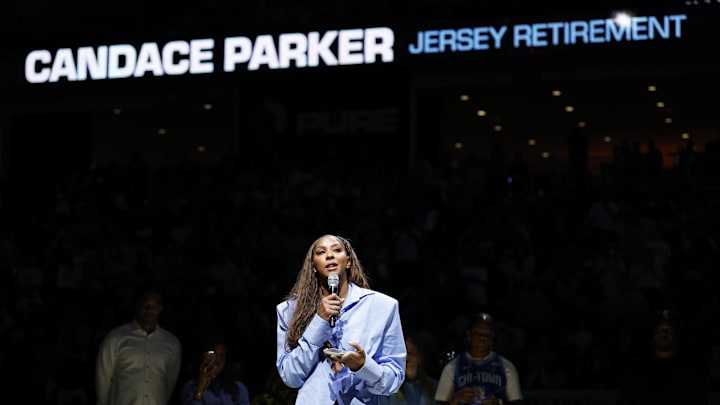 Chicago Sky franchise legend and WNBA Champion Candace Parker had her jersey retired.